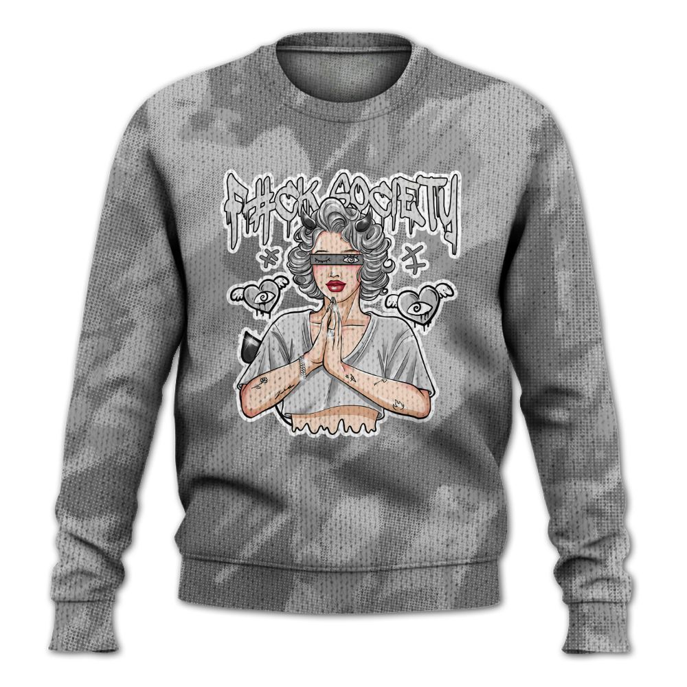 Knitted Sweater To Match Black Wolf Grey 12s - F#ck Xociety Halftone