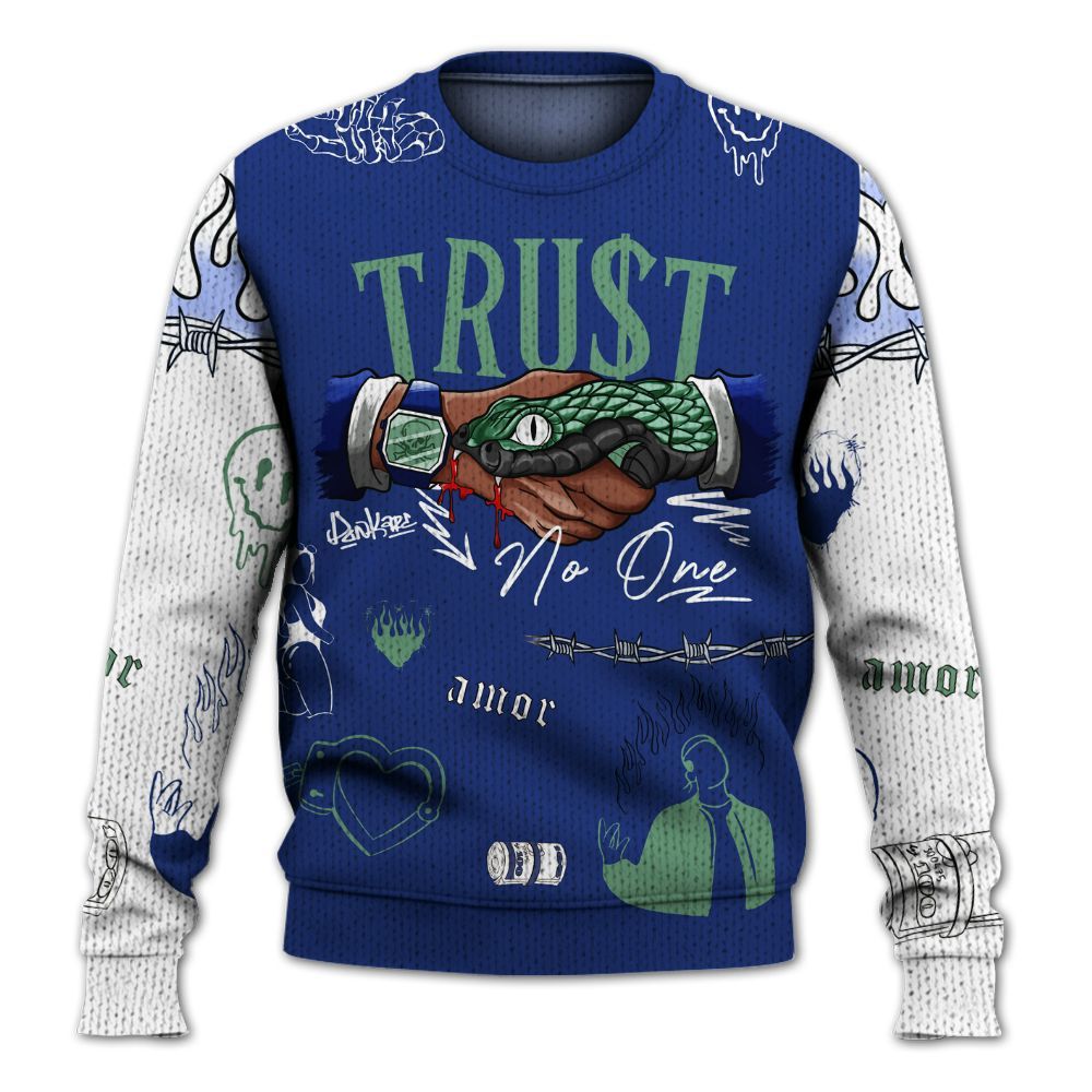 Knitted Sweater To Match Dunk Low Tennis Classic - Snake Trust No One