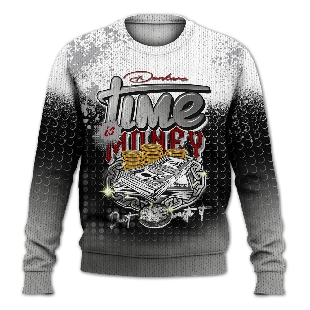 Knitted Sweater To Match Metallic Silver 14s - Halftone Time Is Money