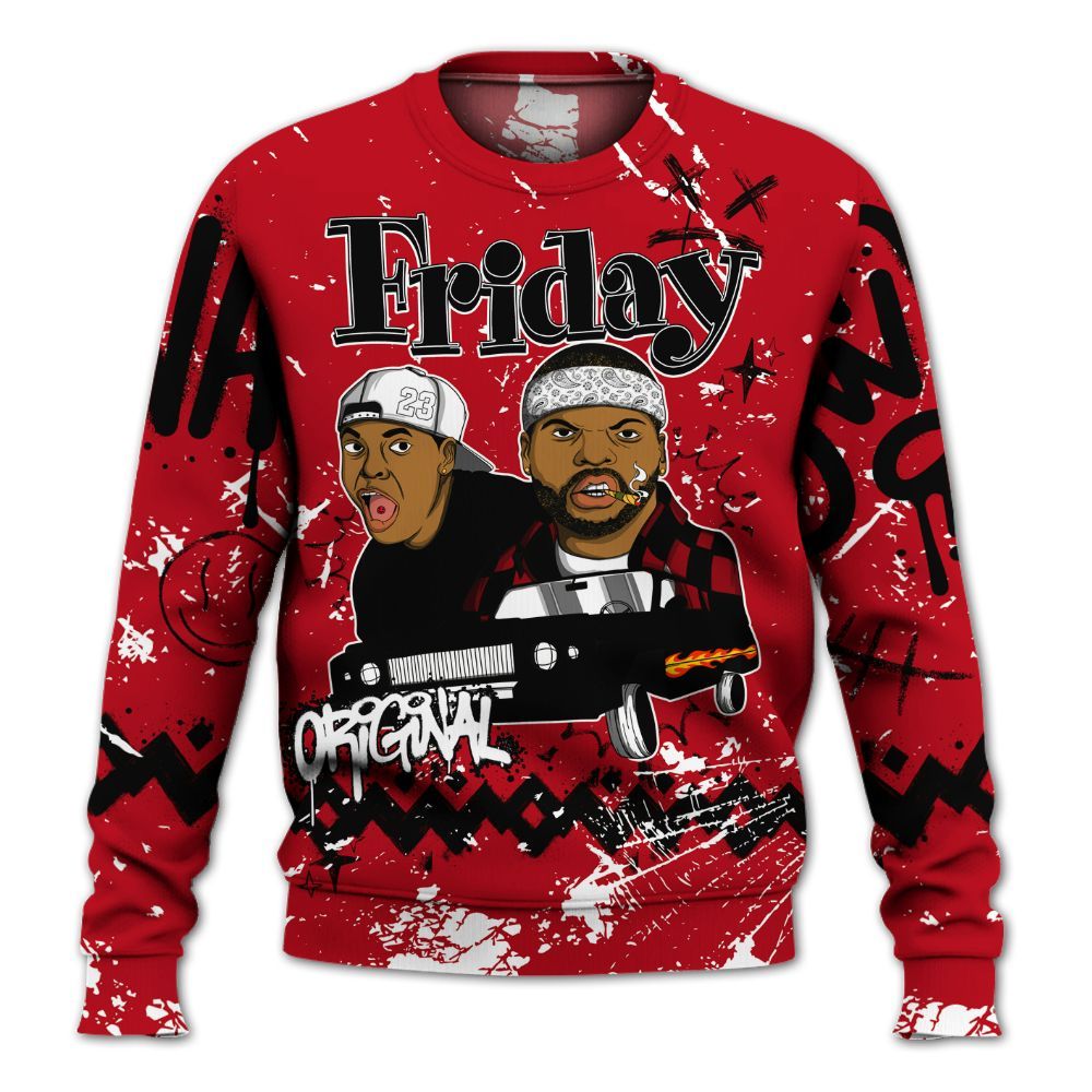 Sweatshirt To Match Bred Velvet 11s - Friday Sneaker Crayon All Over Print