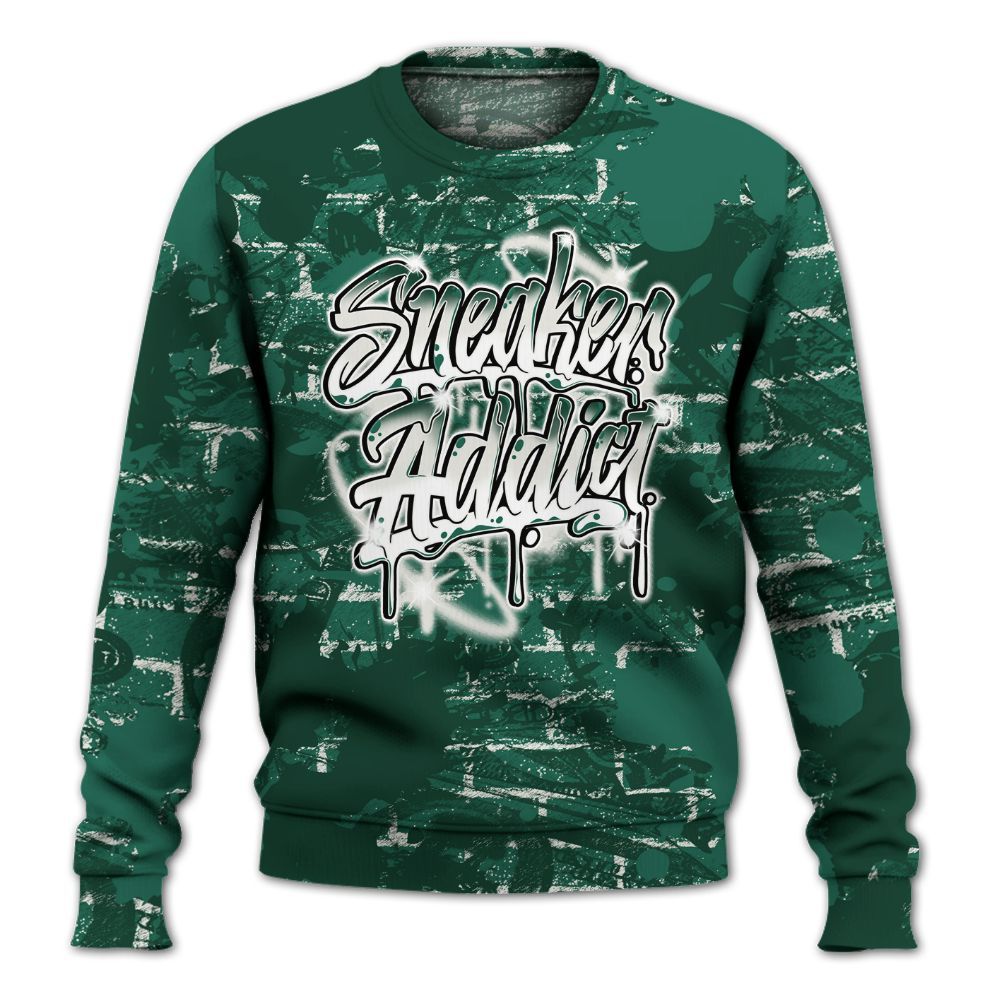 Sweatshirt To Match Oxidized Green 4s - Addiction Sneakers Graphic Street Art All Over Print