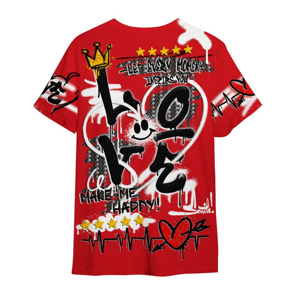 Shirt To Match Ferrari 14s - Happy Love Beats Graffiti All Over Print