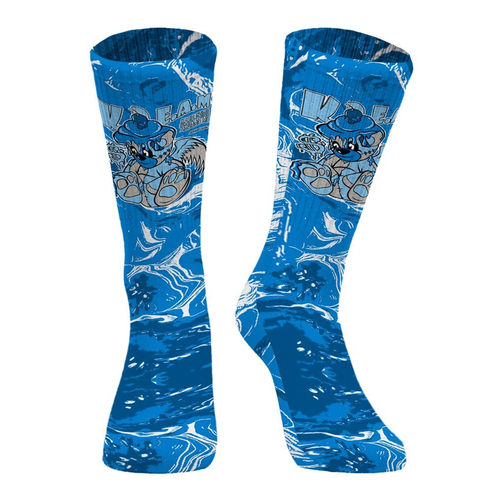 Sock To Match Military Blue 4s - Loot Bear Liquid