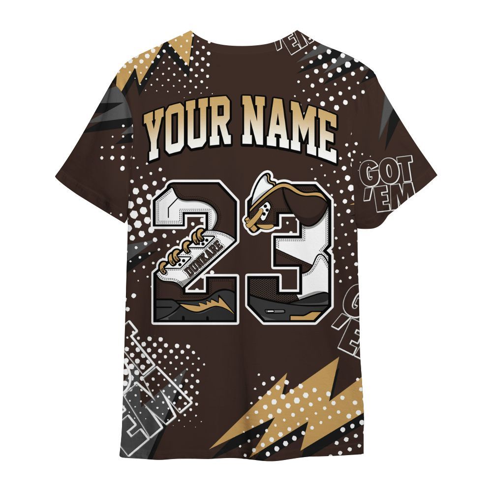Shirt To Match 2025 Retro Earth 5s - Custom Name Number 23 5s All Over Print