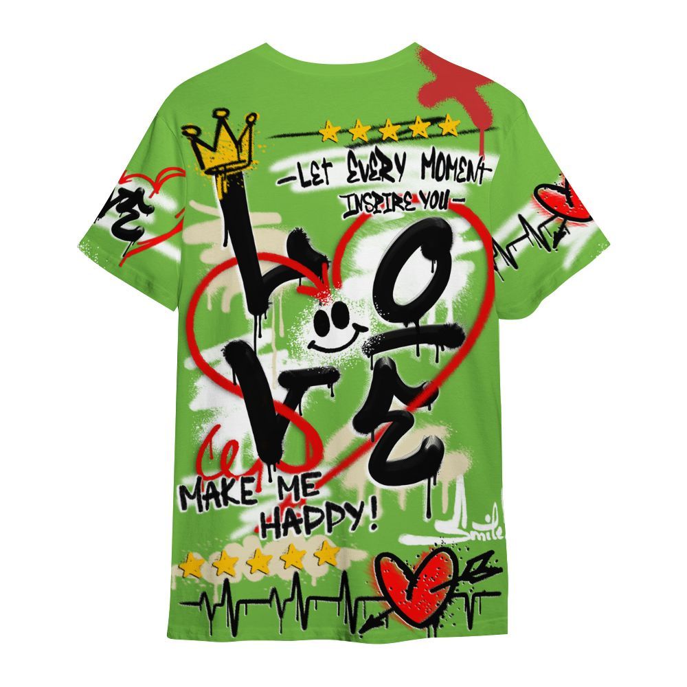 Shirt To Match Air Max Waffle SP Action Green - Happy Love Beats Graffiti Streetwear All Over Print