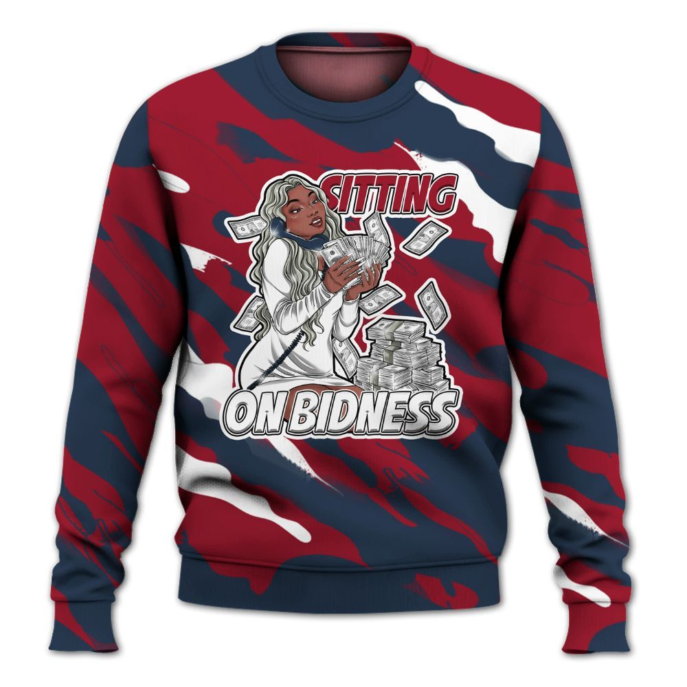 Sweatshirt To Match White Midnight Navy 6s - Bidness Colored All Over Print