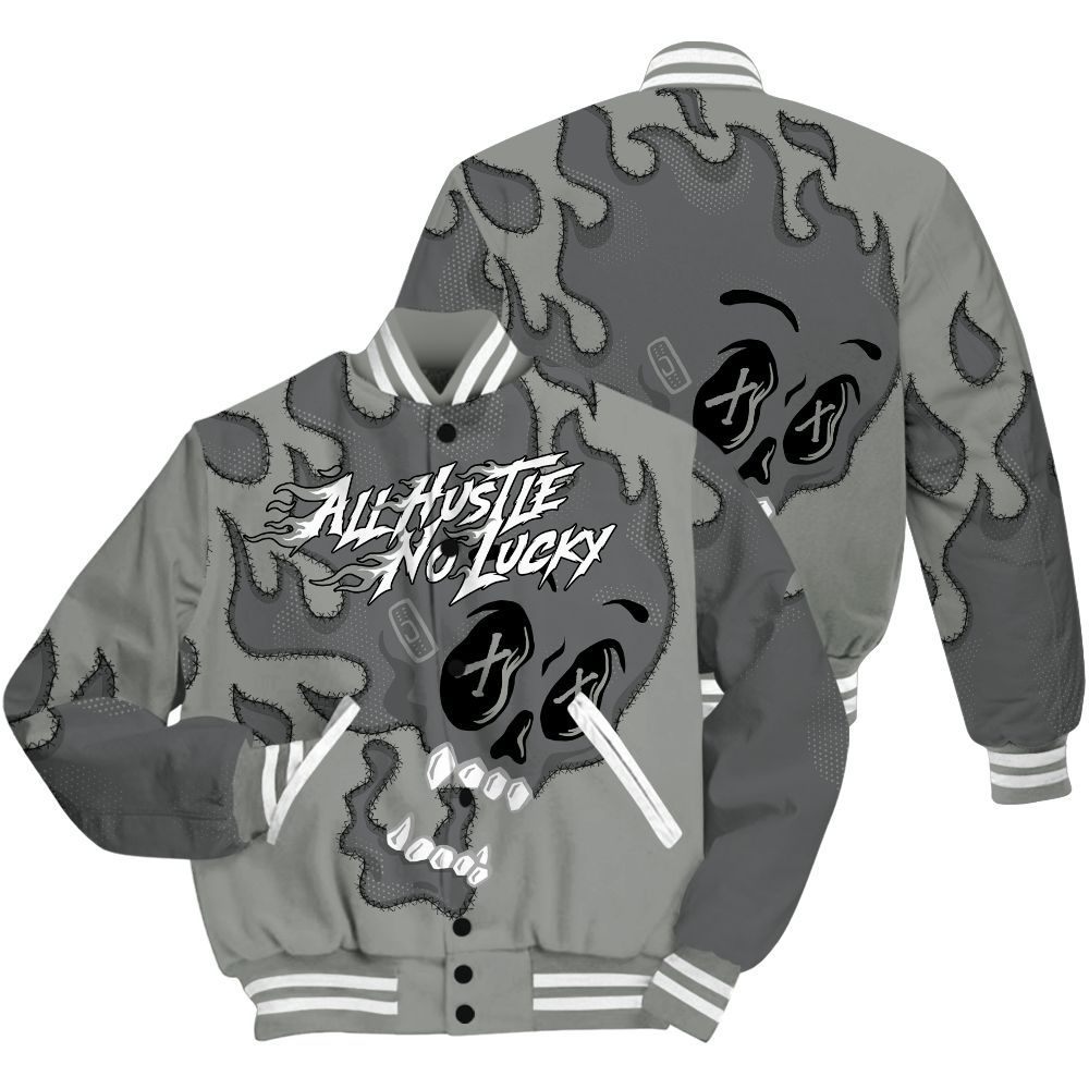Varsity Jacket To Match Paris Olympics 4s Shirt, All Hustle No Lucky Skull All Over Print
