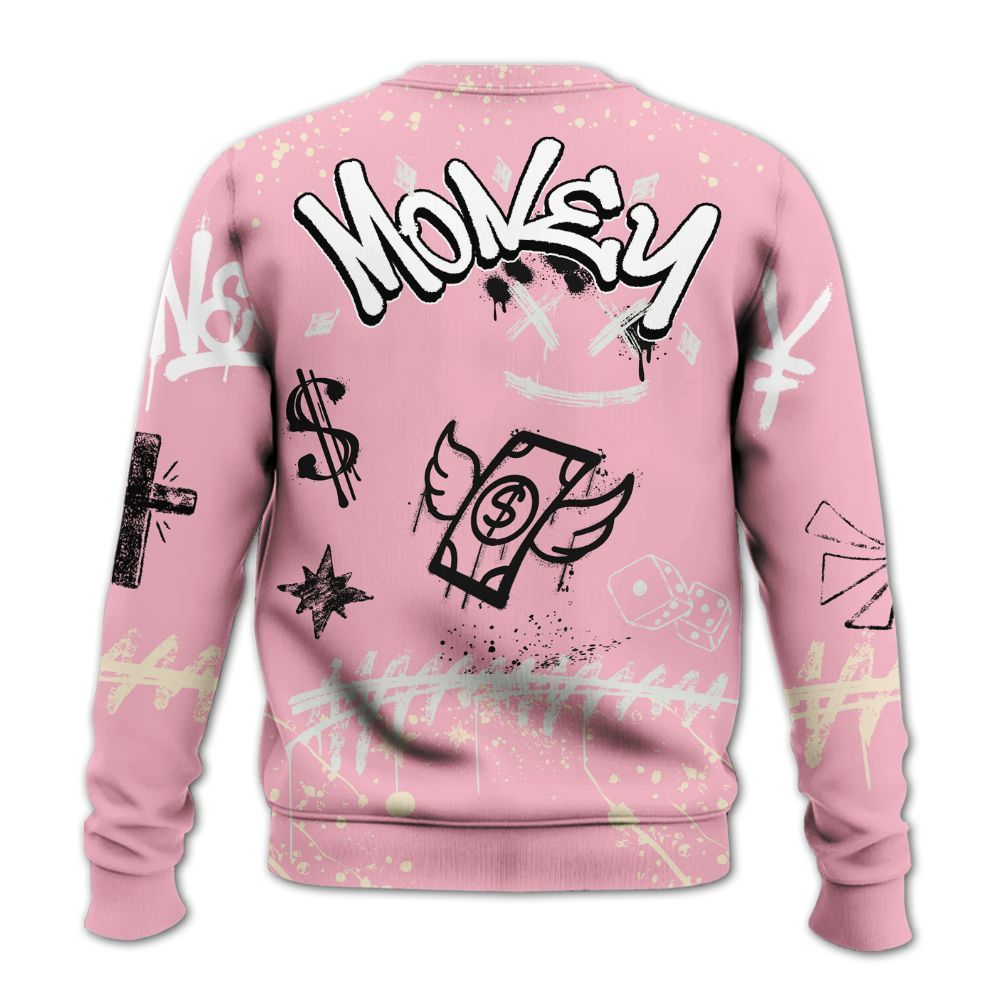 Sweatshirt To Match Low OG Shy Pink 1s - Everybody Paid In Full Crayon All Over Print