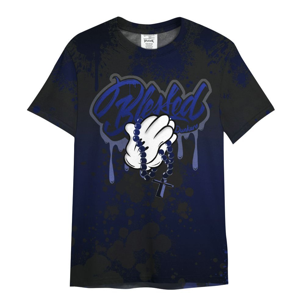 Shirt To Match Air Max Plus Black Racer Blue - God Blessed Ink Drip All Over Print