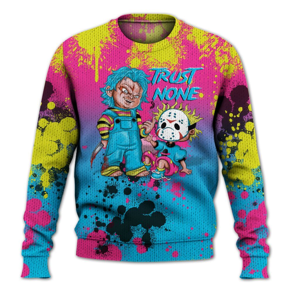 Knitted Sweater To Match Tokyo Nights Stewie 3s - Trust No One Scary