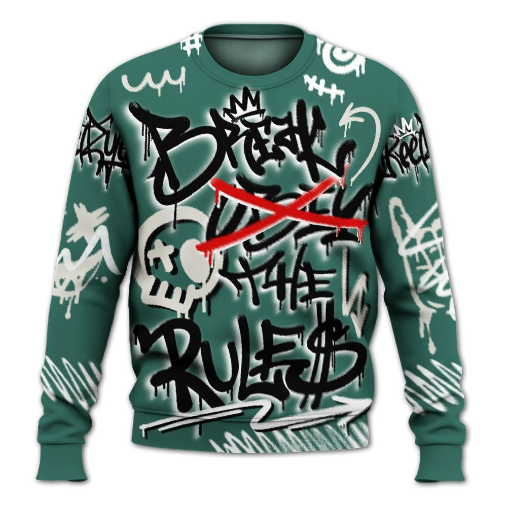 Sweatshirt To Match RM Oxidized Green 4s - Break Rules Streetwear All Over Print