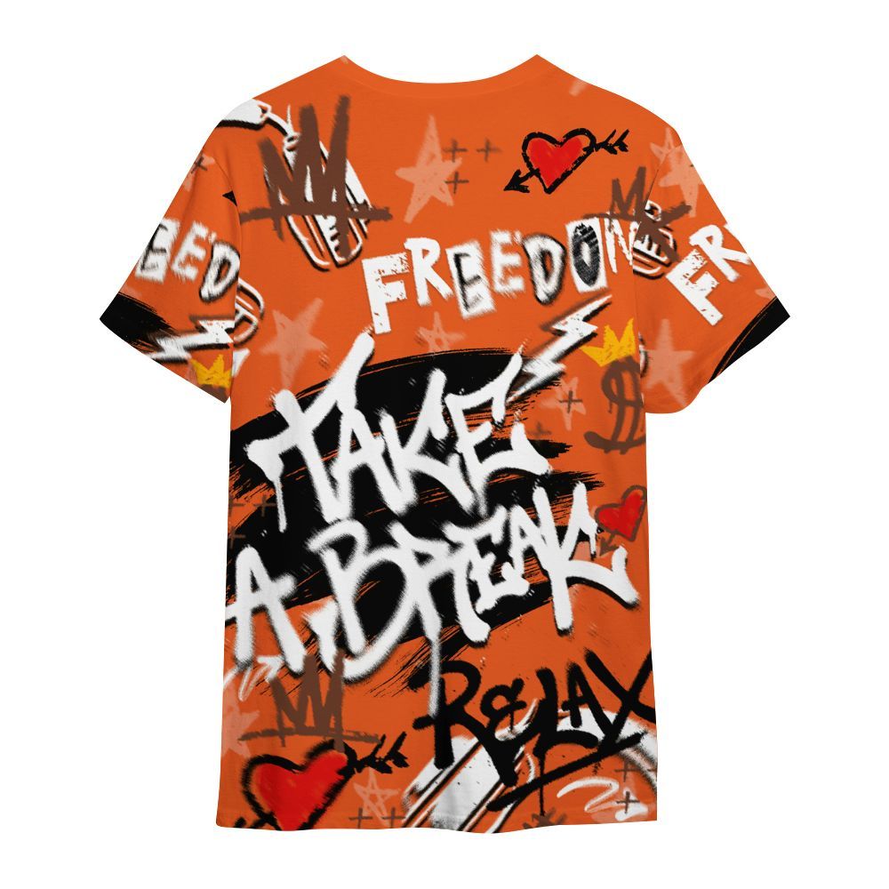 Shirt To Match High OG Starfish 1s - Take Break Freedom Graffiti Streetwear All Over Print