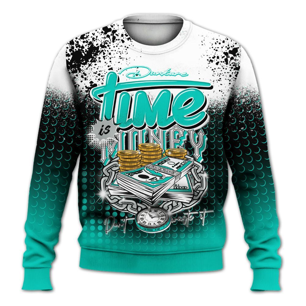 Dunkare Air Max 95 Dark Tiffany Shirt, Halftone Time Is Money All Over Print Unisex Sweatshirt
