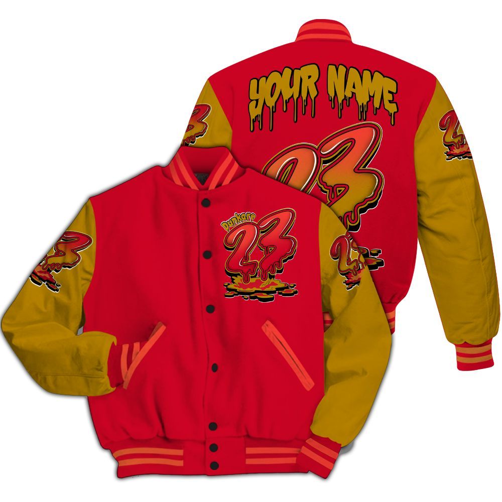 Varsity Jacket To Match Ja 3 Raptor - Custom Name 23 Drip All Over Print
