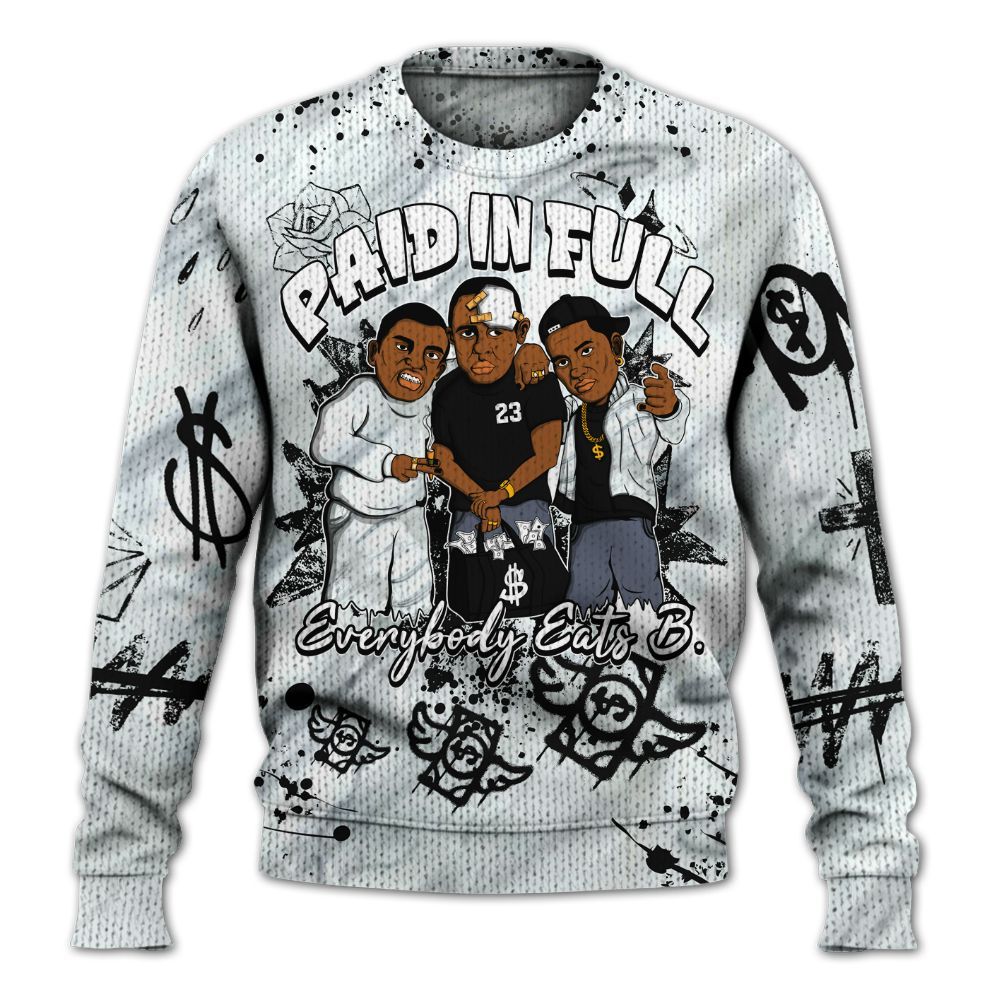 Knitted Sweater To Match Air Foamposite Jin Kazama - Everybody Paid In Full Crayon