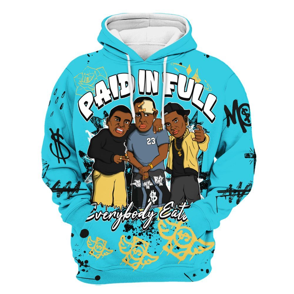 Hoodie To Match Retro Gamma Blue 11s - Everybody Paid In Full Crayon All Over Print