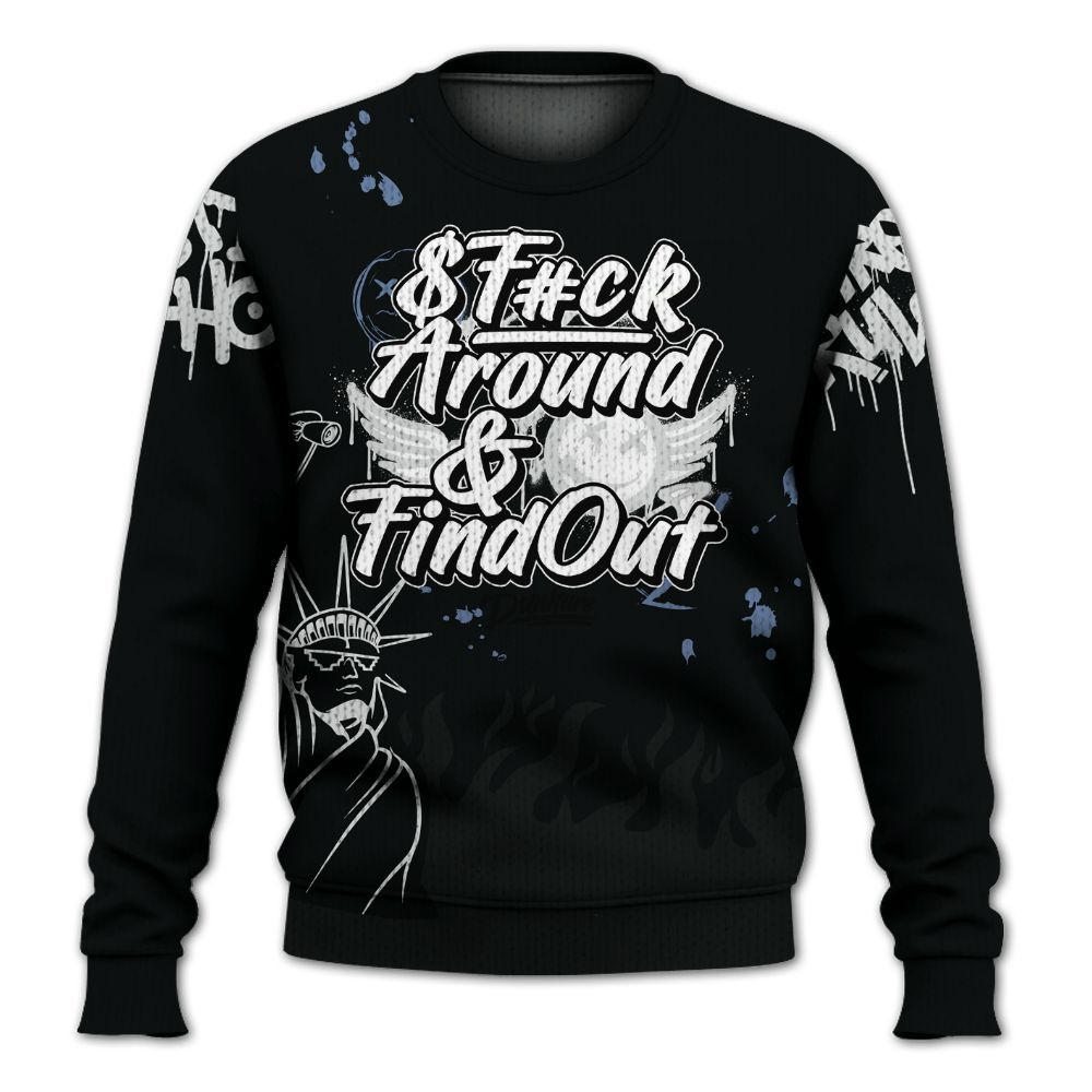 Knitted Sweater To Match Mid Space Jam 1s - Graphic Fck Around Find Out