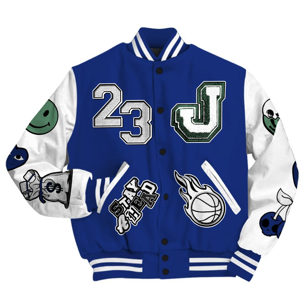 Varsity Jacket To Match Dunk Low Tennis Classic - Hustles Money Number 23 All Over Print