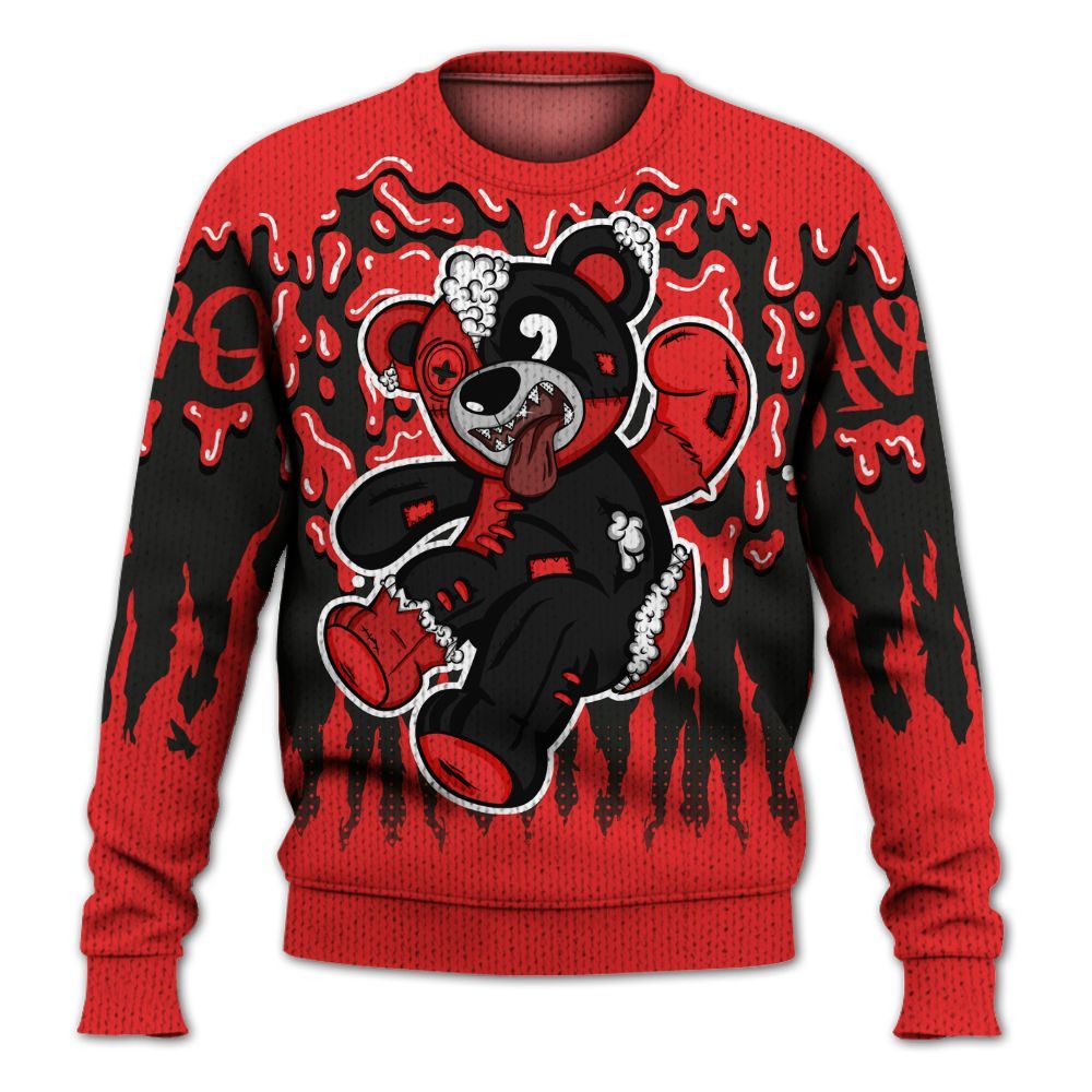 Knitted Sweater To Match Red Thunder 4s - Havok Bear Dripping