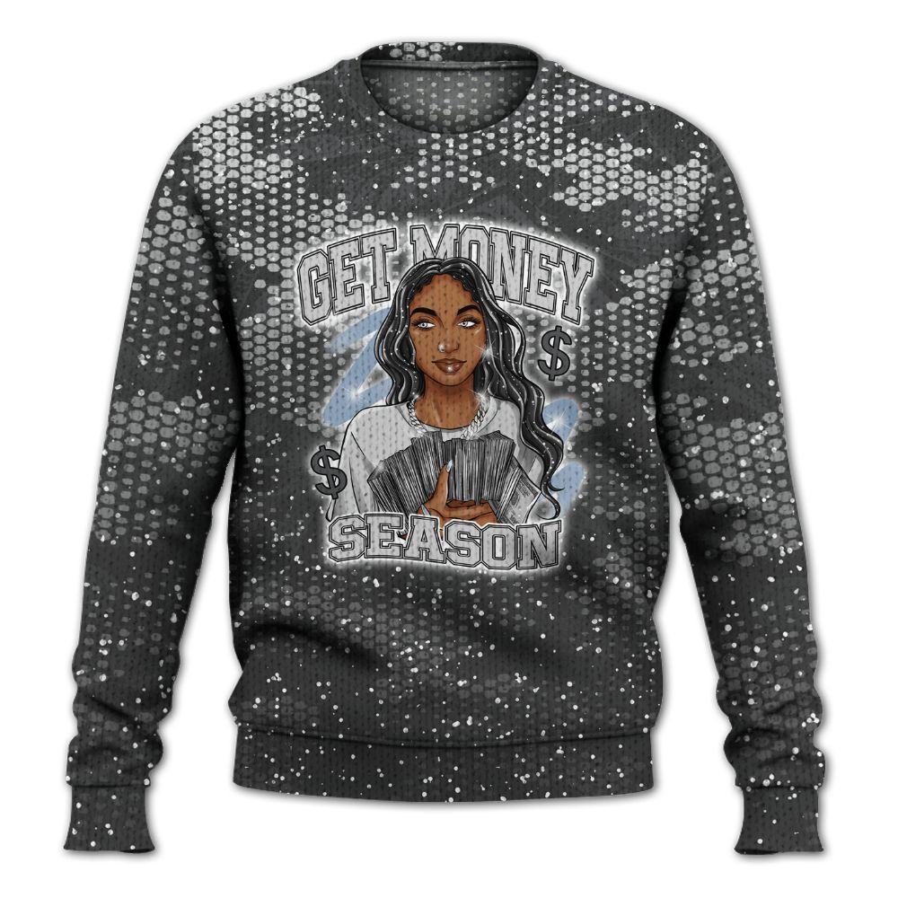 Knitted Sweater To Match Reverse Black White 6s - Get Moneys Season Banknote