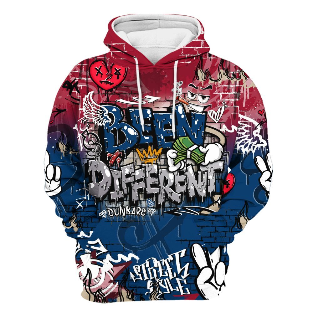 Hoodie To Match Rare Air 4s - Been Dif2erent Drip Graffiti All Over Print