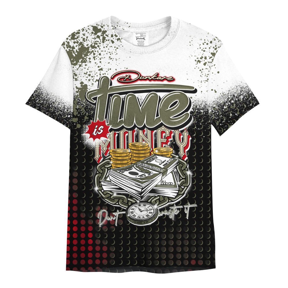 Shirt To Match Low OG Medium Olive 1s - Halftone Time Is Money All Over Print