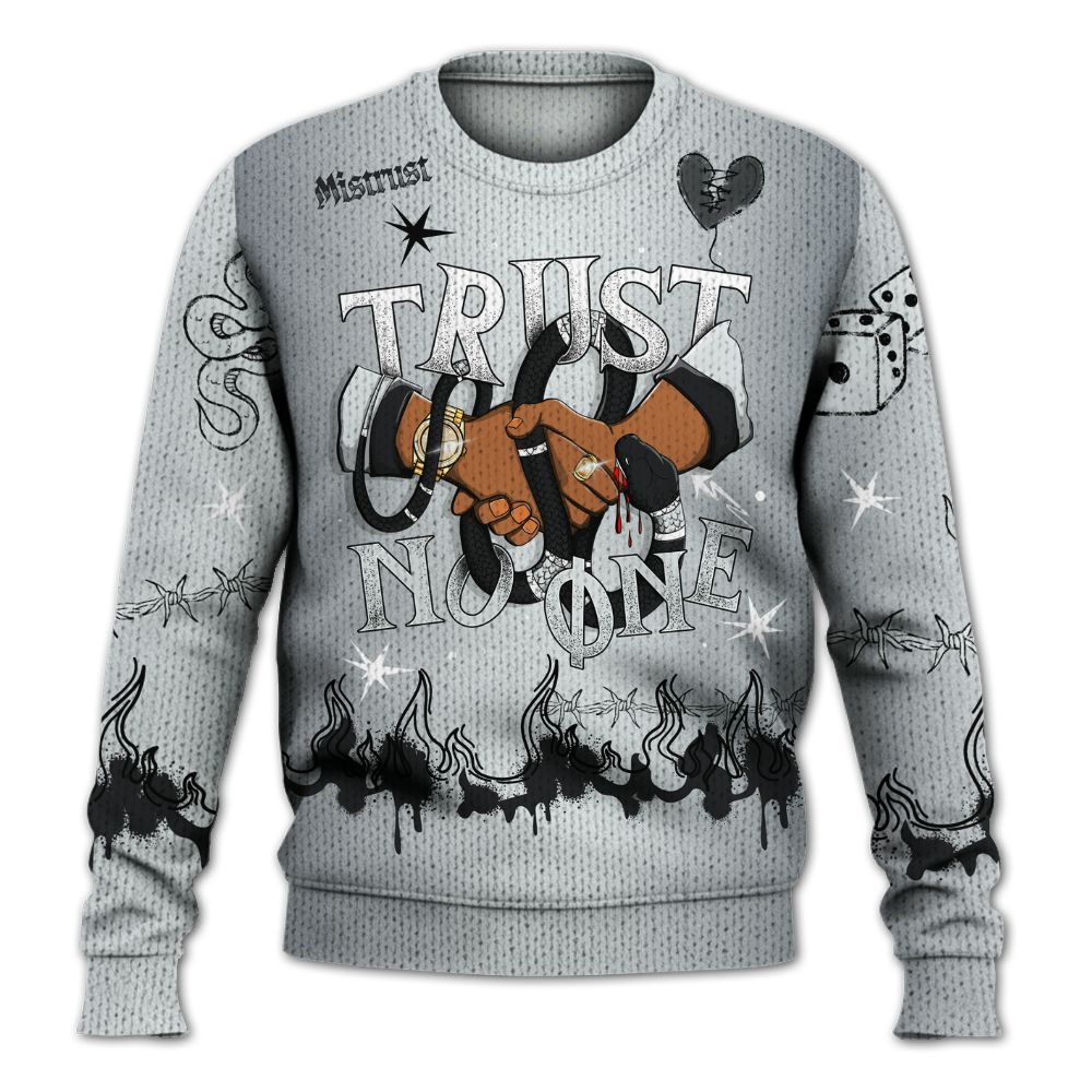 Sweater To Match Cap And Gown 6s - Trust No One Snake-Bite Doodle Crayon Graphic