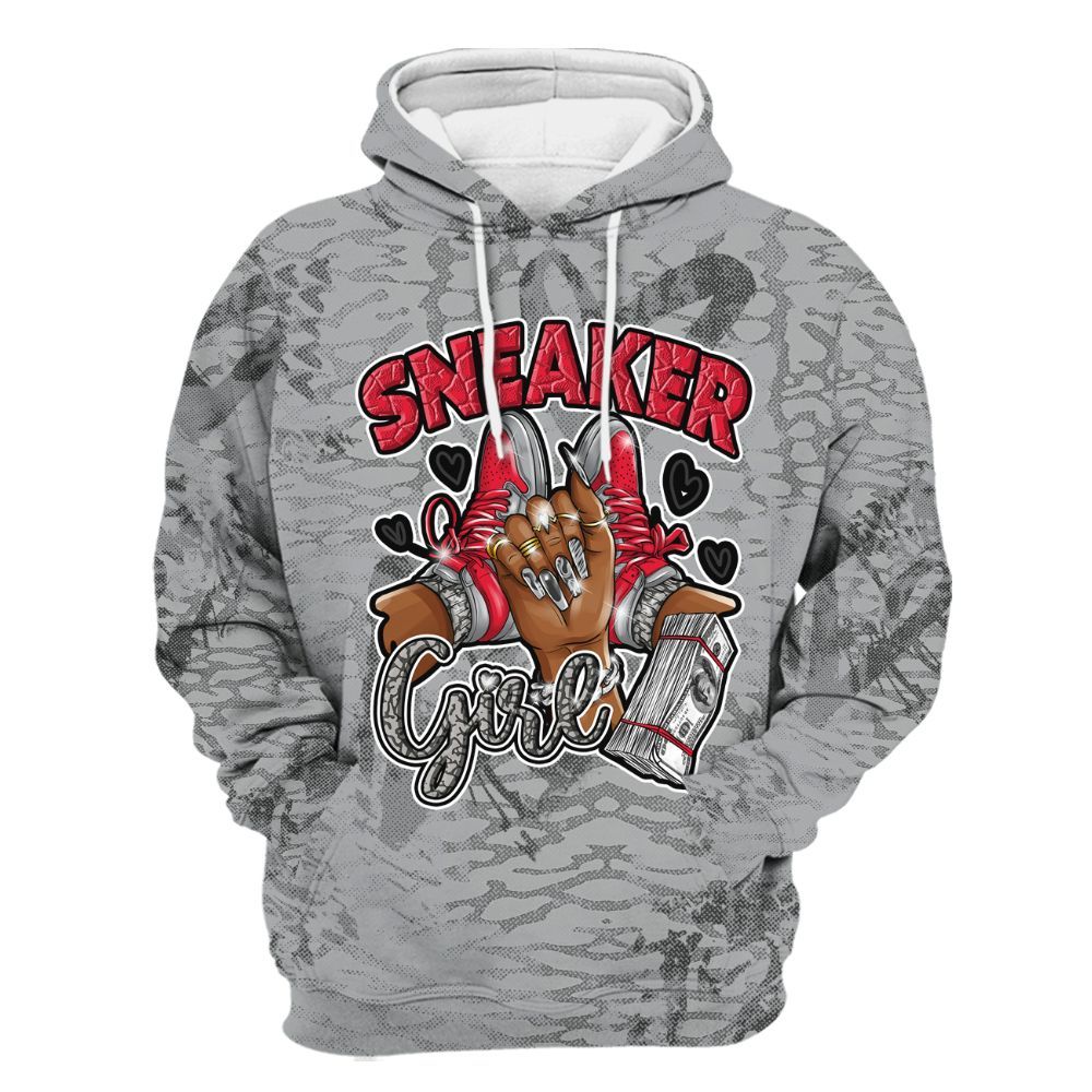 Hoodie To Match Black Cement 3s - Sneakerz Girlz Heart Grunge All Over Print