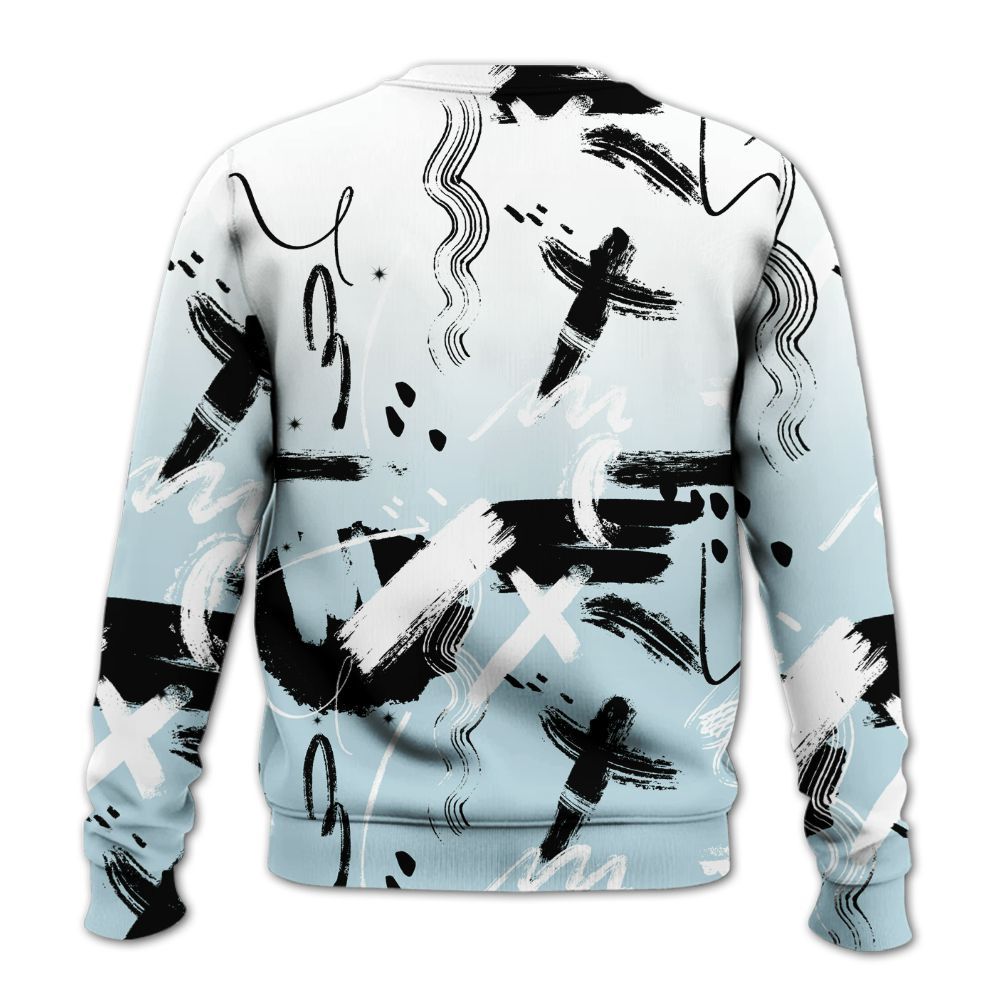 Sweatshirt To Match Mid Ice Blue 1s - Money Hustle Grind Pray All Over Print