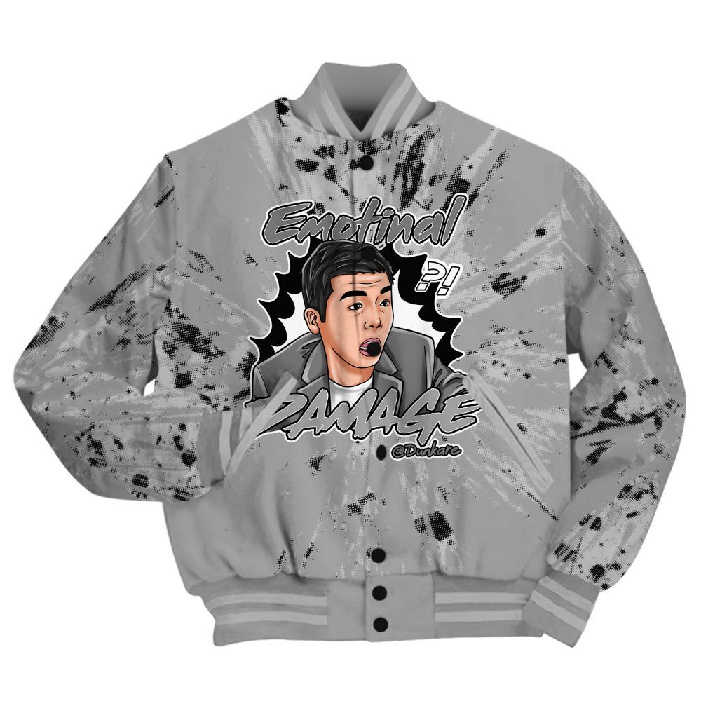 Varsity Jacket To Match Black Wolf Grey 12s Shirt - Damaged Meme Shirt Unisex Outfit All Over Print