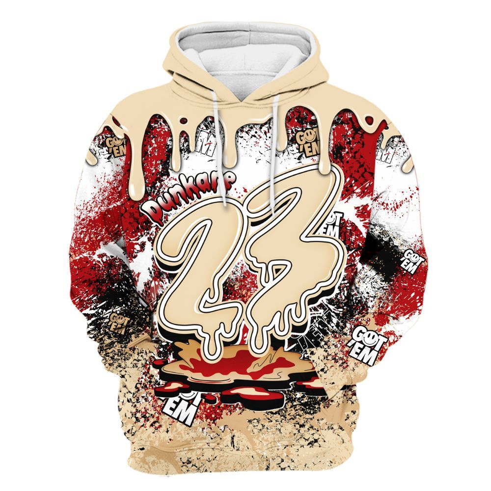 Hoodie To Match Dunk Low Strawberry Waffle - Dripping 23 Drip All Over Print