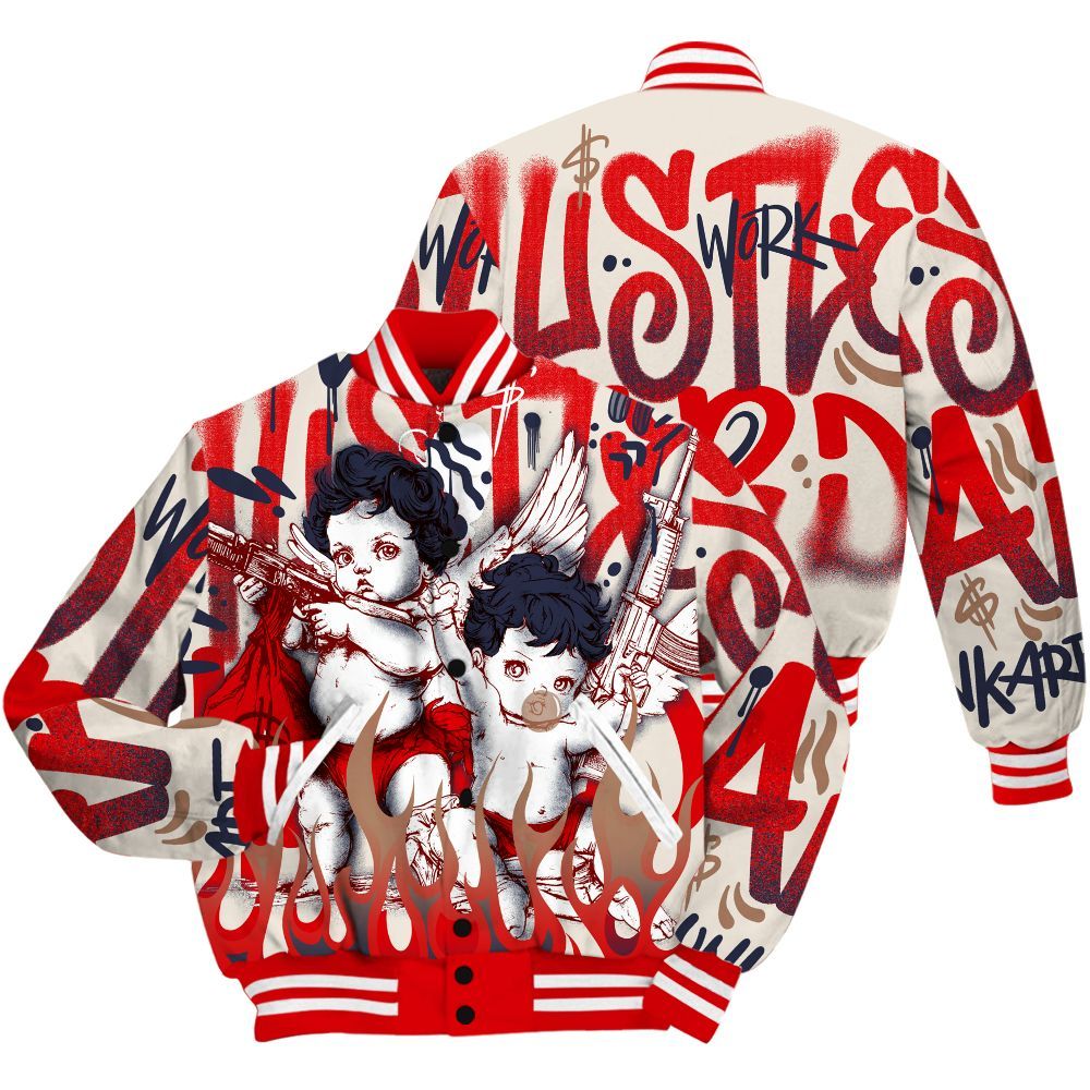 Varsity Jacket To Match Low OG Howard University 1s Shirt, Angel Hustle Hard All Over Print