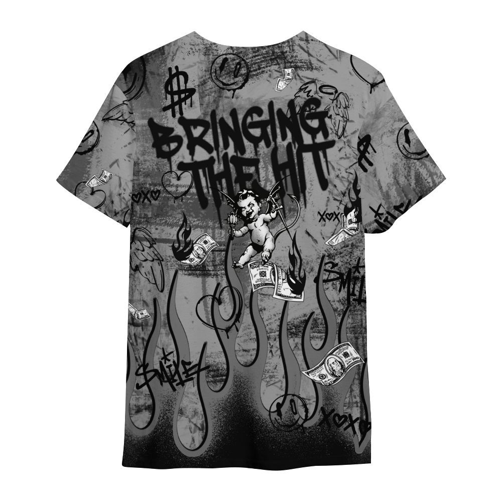 Shirt To Match Black Wolf Grey 12s - This That Sauce Angel All Over Print