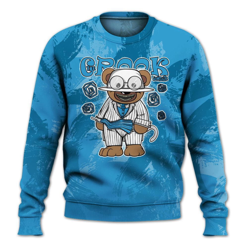 Sweatshirt To Match Powder Blue 9s - Swindler Bear Circle Slpash All Over Print