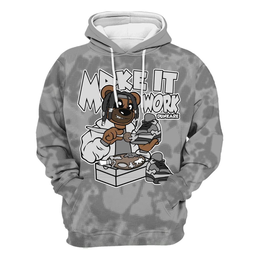 Hoodie To Match Black Wolf Grey 12s - Pull It Off Bear Street All Over Print