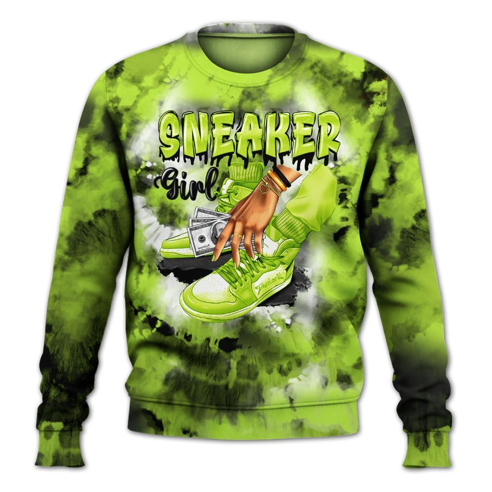 Sweatshirt To Match Air Force 1 Low Dance Volt - SNEAKER Girl Money Drip Tie Dye All Over Print