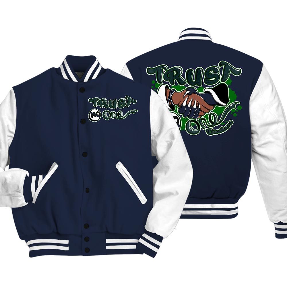 Varsity Jacket To Match Midnight Navy 13s - Devil Trust No One Varsity Jacket Outfit 0905 LGH