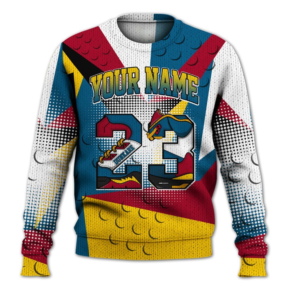 Knitted Sweater To Match GS Messy Room 4s - Poly Custom Name Number 23 5s