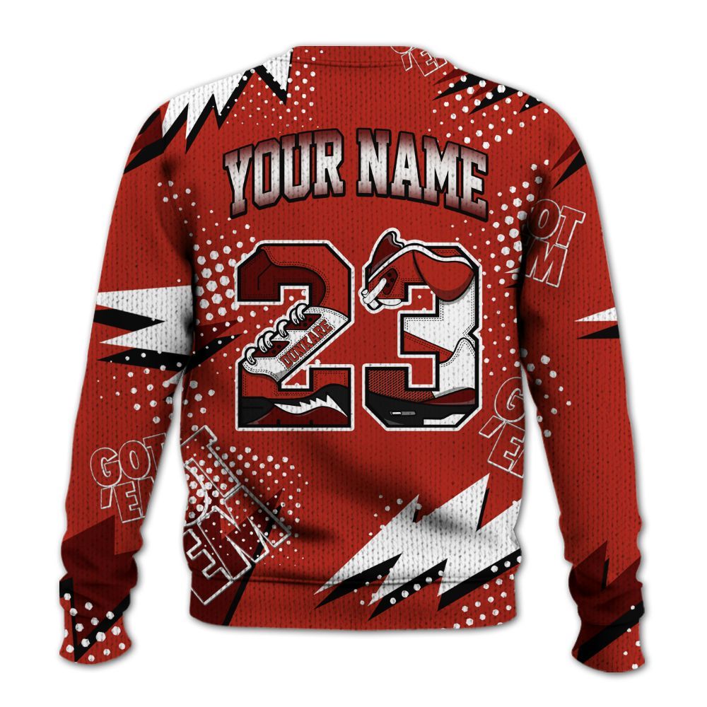 Knitted Sweater To Match SP Firewood Orange 4s - Custom Name Number 23 5s