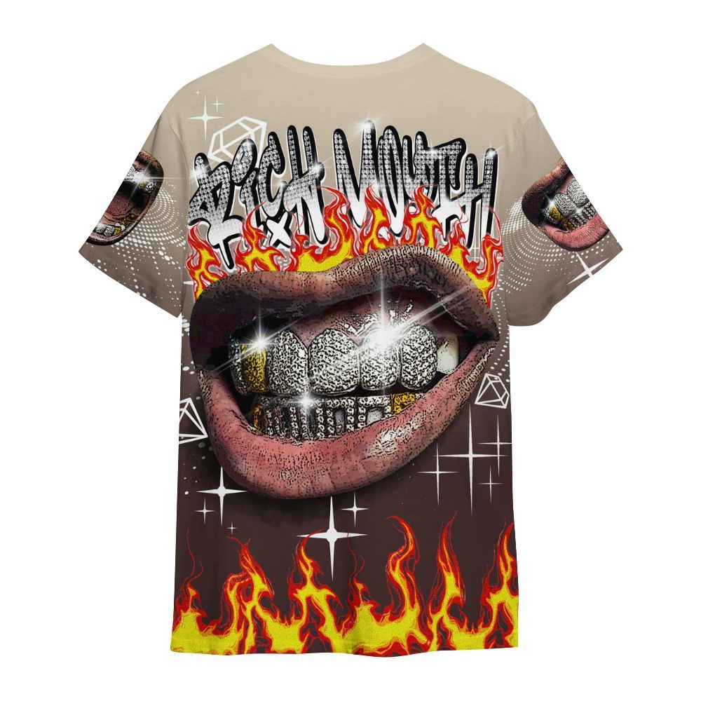 Shirt To Match Burgundy Crush 3s - Rich Mouth Fire Rap Retro 90s All Over Print