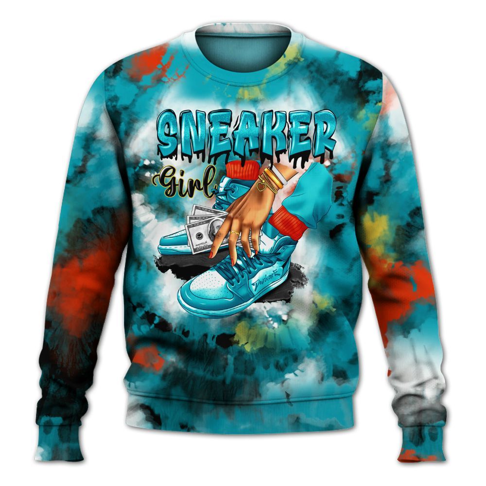Sweatshirt To Match Dunk Low KD 17 N7 - SNEAKER Girl Money Drip Tie Dye All Over Print