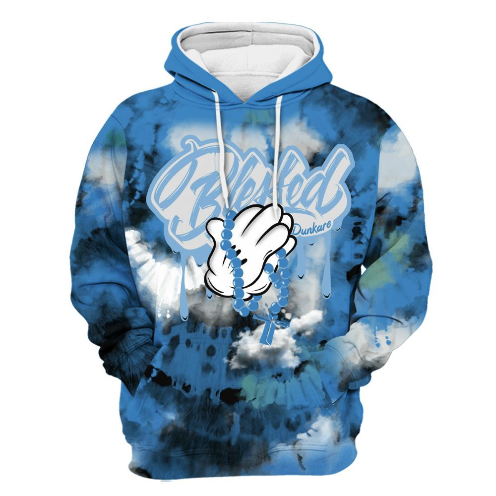 Hoodie To Match Low Carolina 17s - God Blessed Tie Dye All Over Print