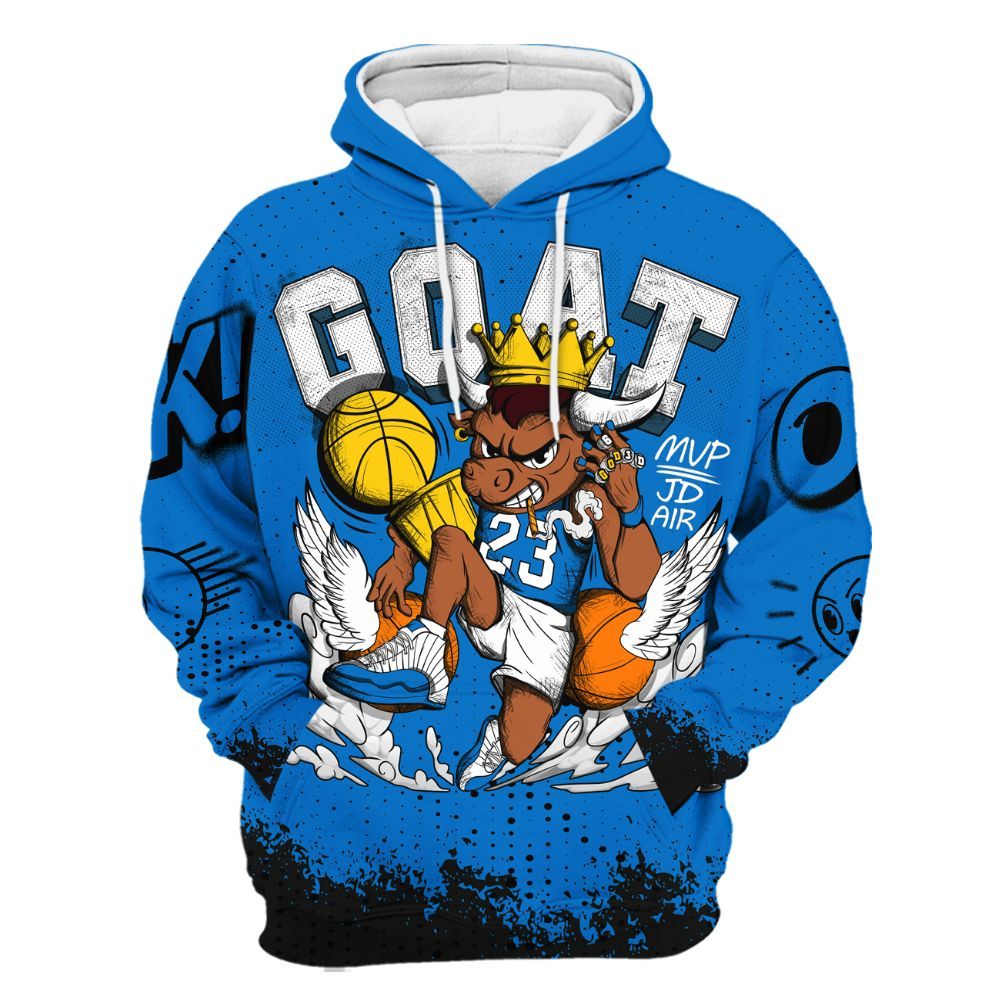 Hoodie To Match Blueberry 12s - FlightMan Number 23 G.O.A.T All Over Print