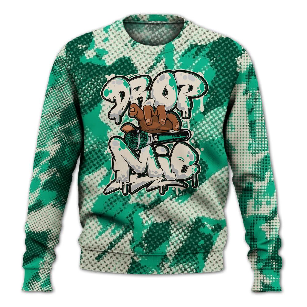 Sweatshirt To Match Oxidized Green 4s - Drop Mic Abstract All Over Print