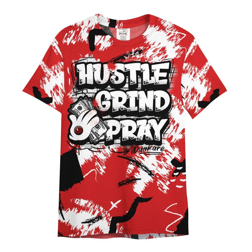 Shirt To Match Low Bred 11s - Hustle Grind Pray Retro All Over Print