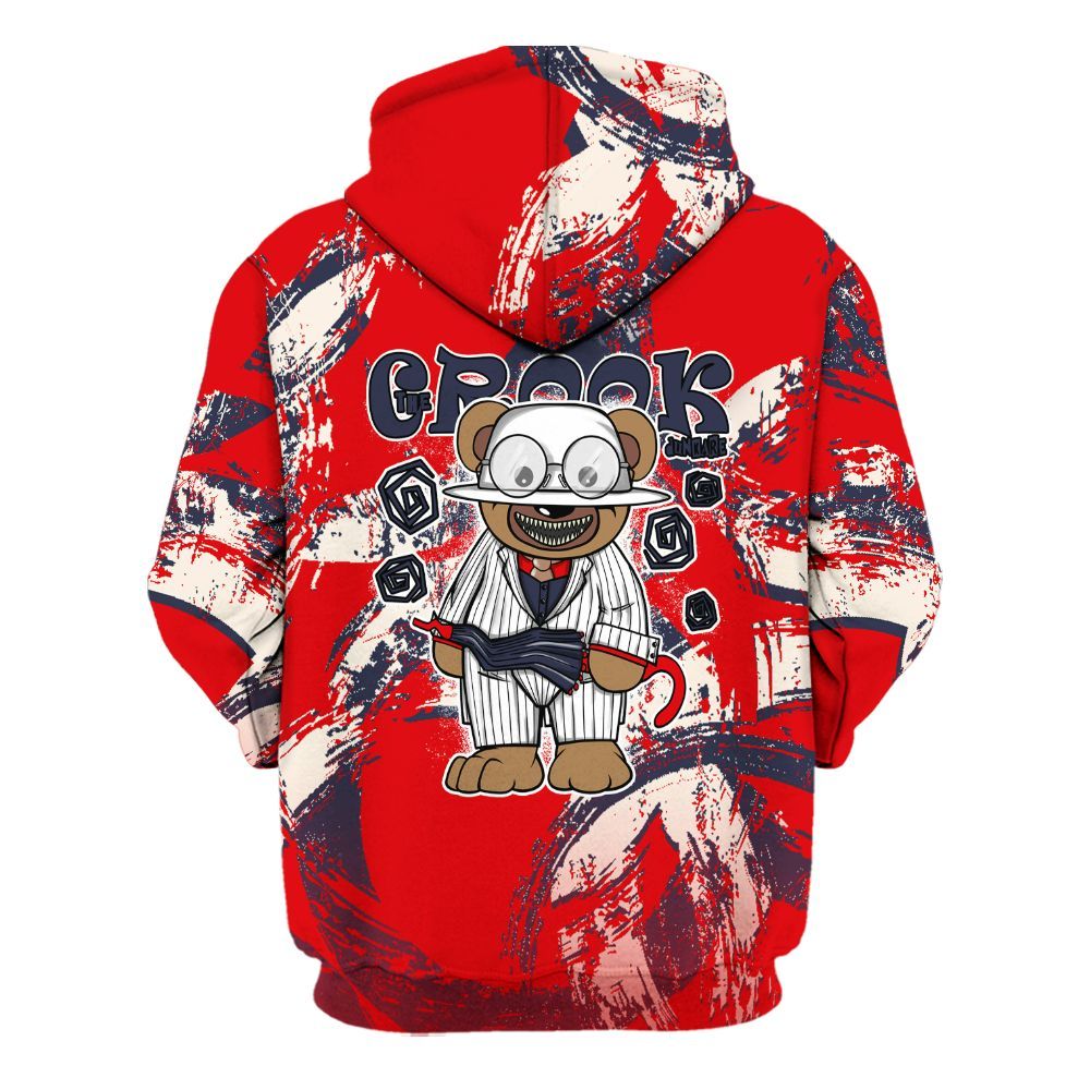 Hoodie To Match Low OG Howard University 1s - Swindler Bear Circle Slpash All Over Print