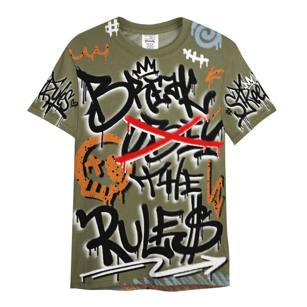 Shirt To Match Olive 5s - Break Rules Streetwear All Over Print