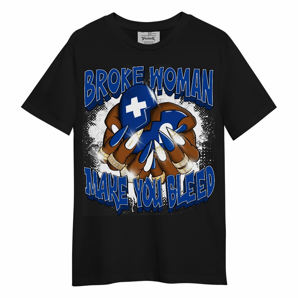 Shirt To Match Hyper Royal 12s - Broke Woman Heart Retro Unisex Shirt