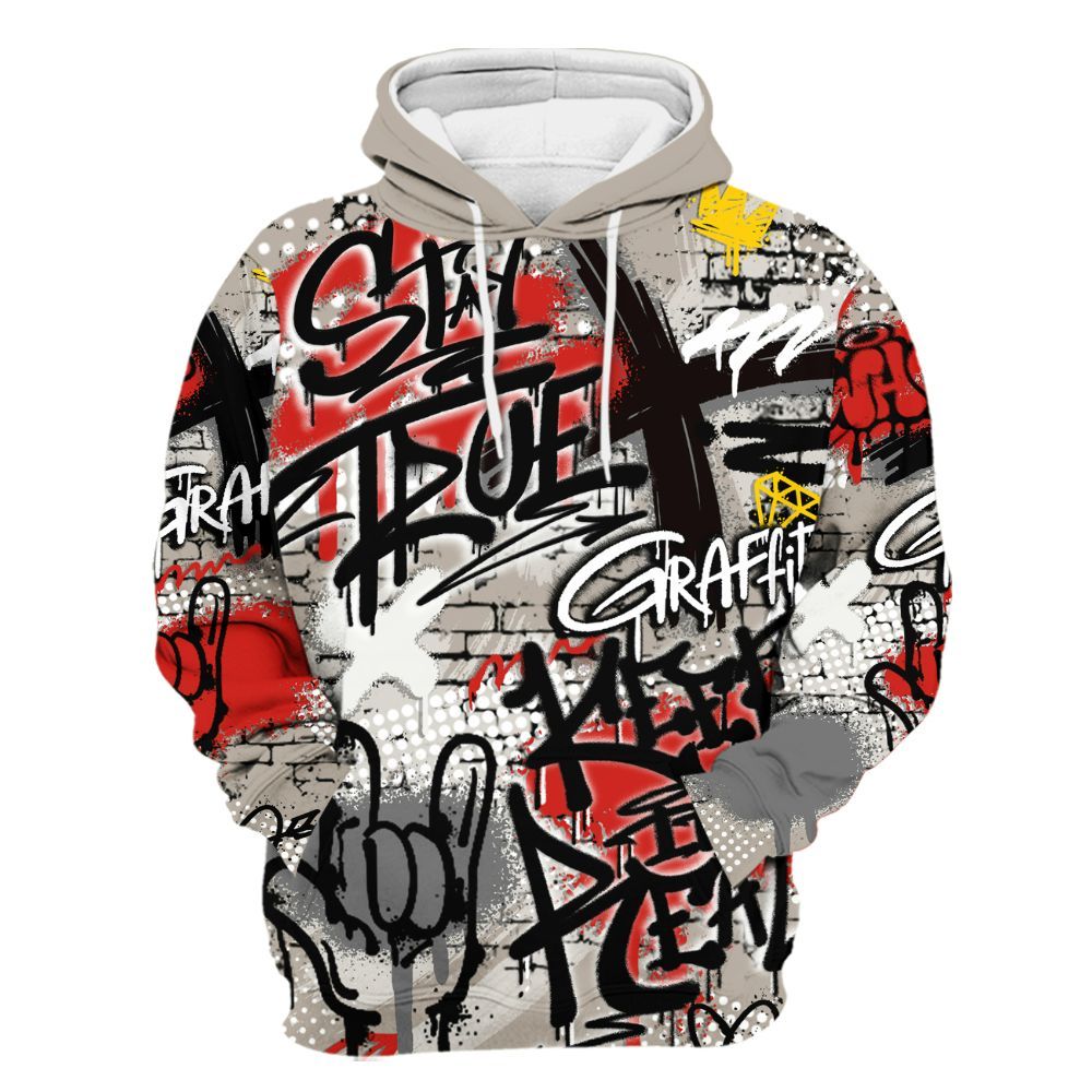 Hoodie To Match Low OG Phantom 1s - True It Real Graffiti Streetwear All Over Print