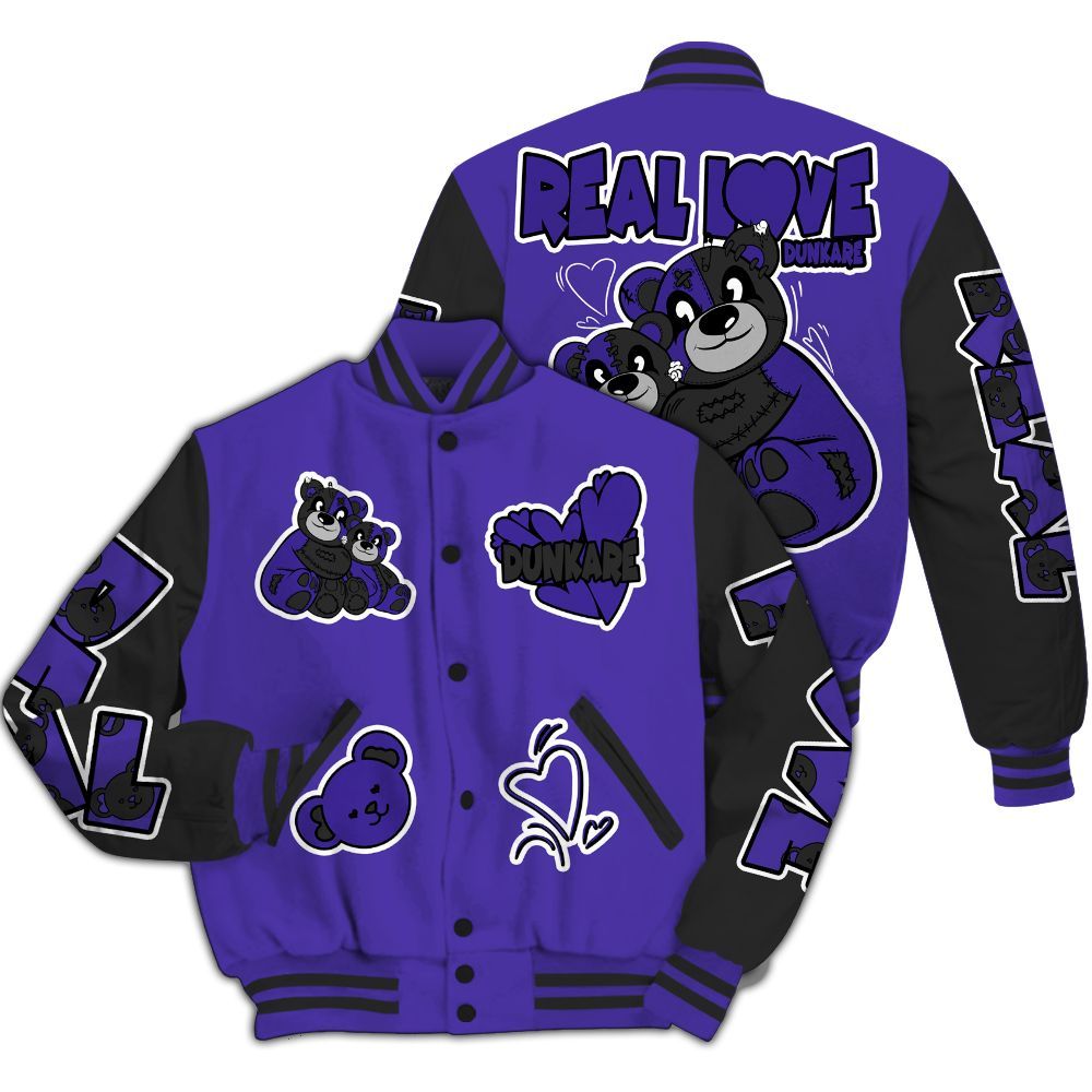 Varsity Jacket To Match Field Purple 12s - Sincere Fondness Bear All Over Print